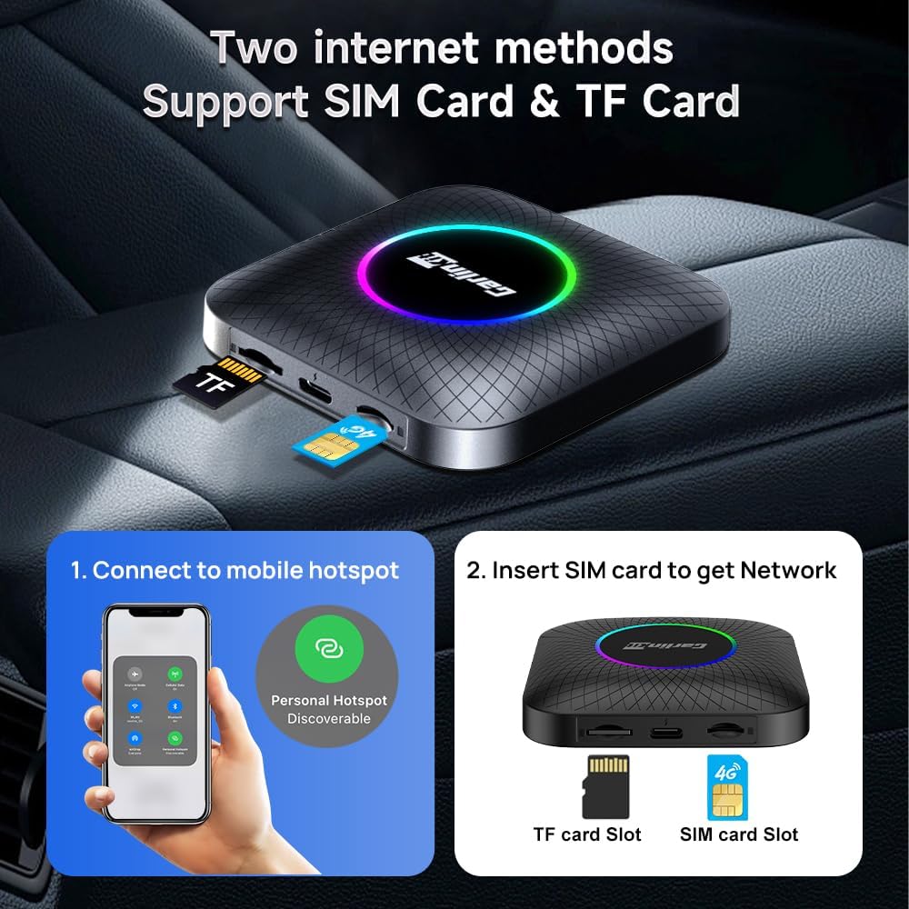 CarlinKit AIBOX LED: Wireless CarPlay Android Auto Adapter for CarPlay 8GB+128GB