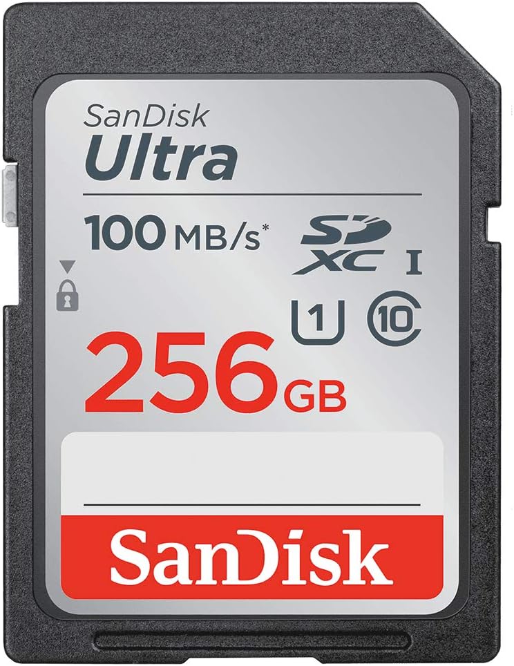 SanDisk 256GB Ultra SDXC card up to 100 MB/s UHS-I Class 10 U1