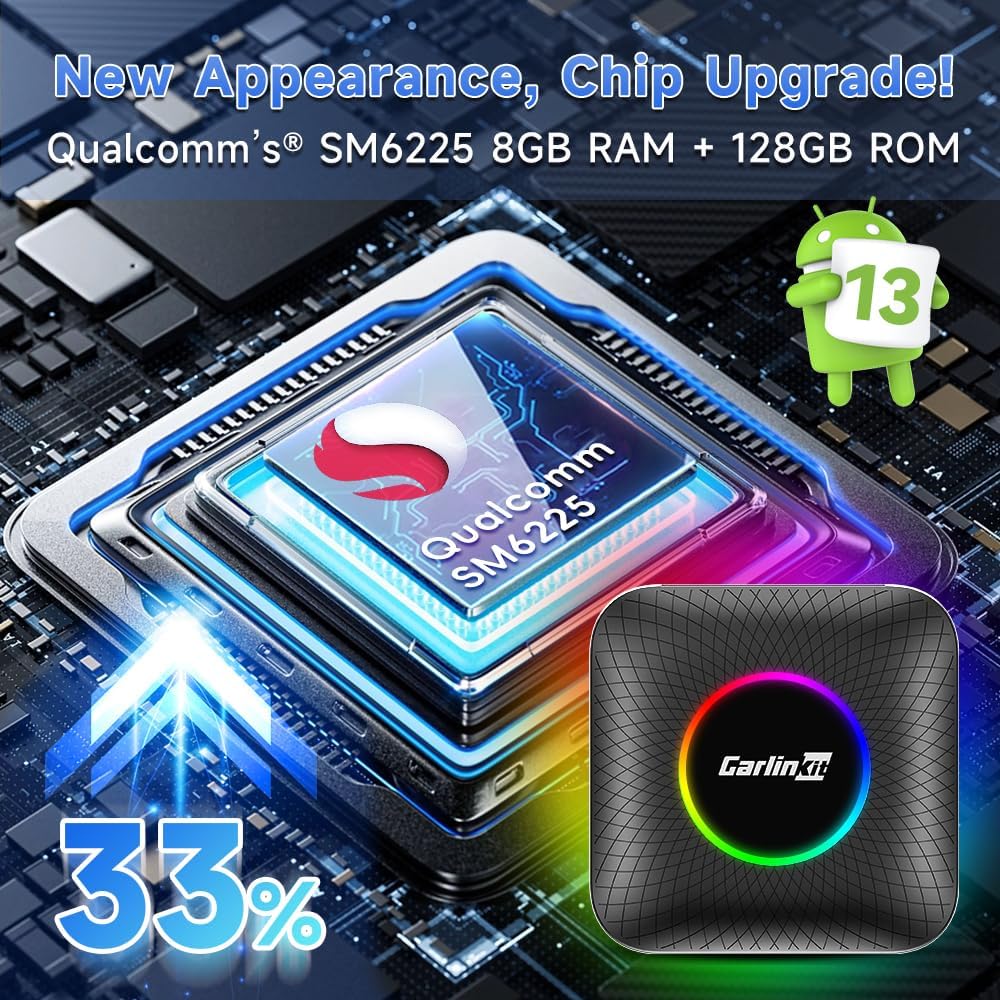 CarlinKit AIBOX LED: Wireless CarPlay Android Auto Adapter for CarPlay 8GB+128GB