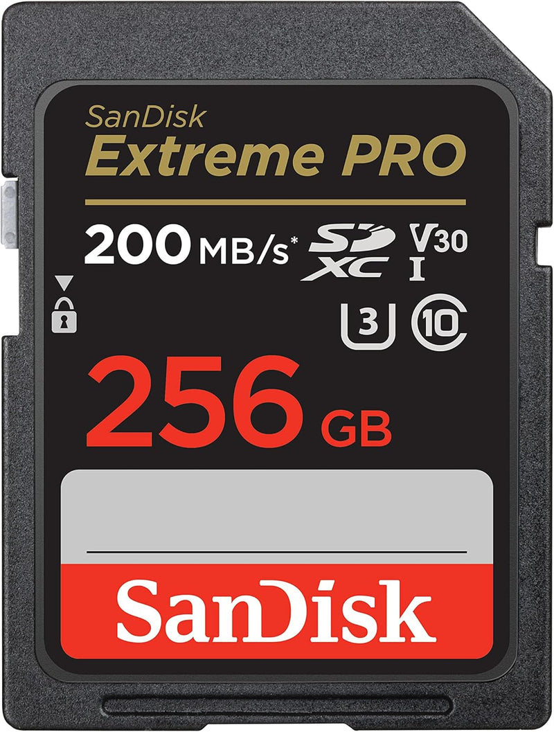 SanDisk Extreme Pro 256GB SDXC 200 MB/s Memory SD Card