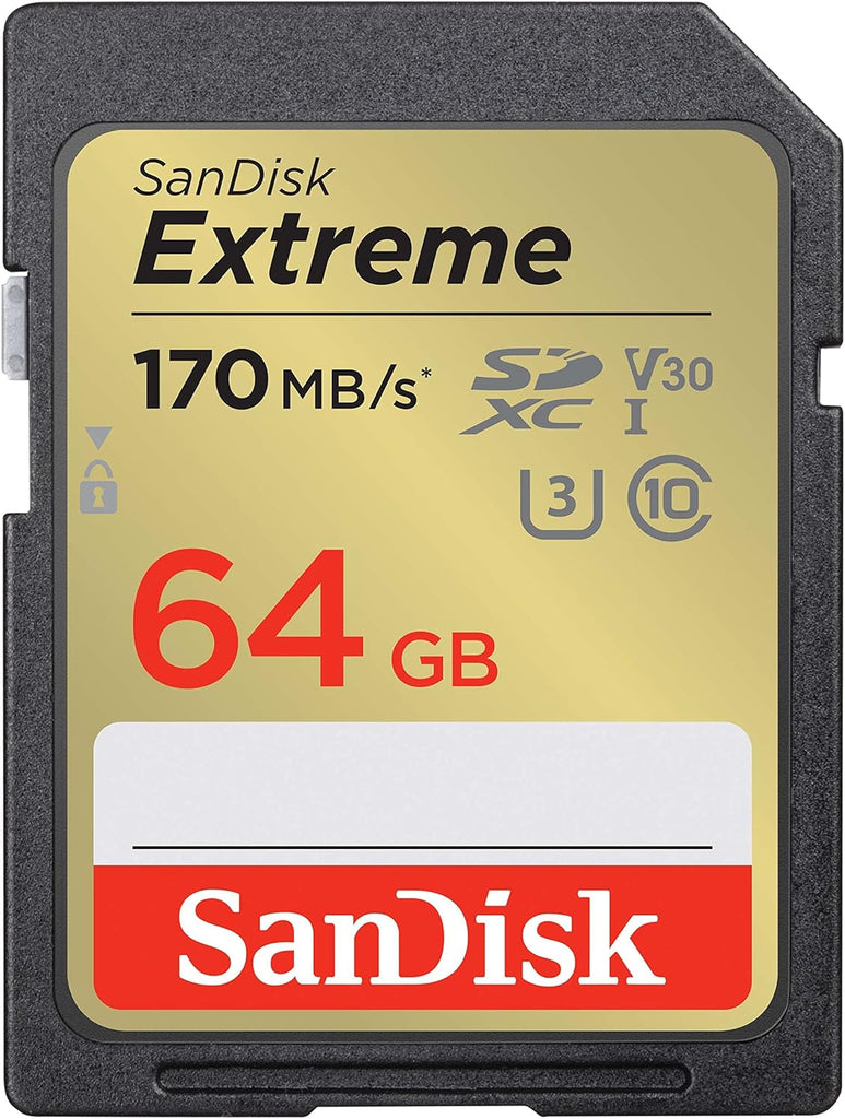 SanDisk Extreme 64 GB SDXC Memory Card, Up to 170 MB/s