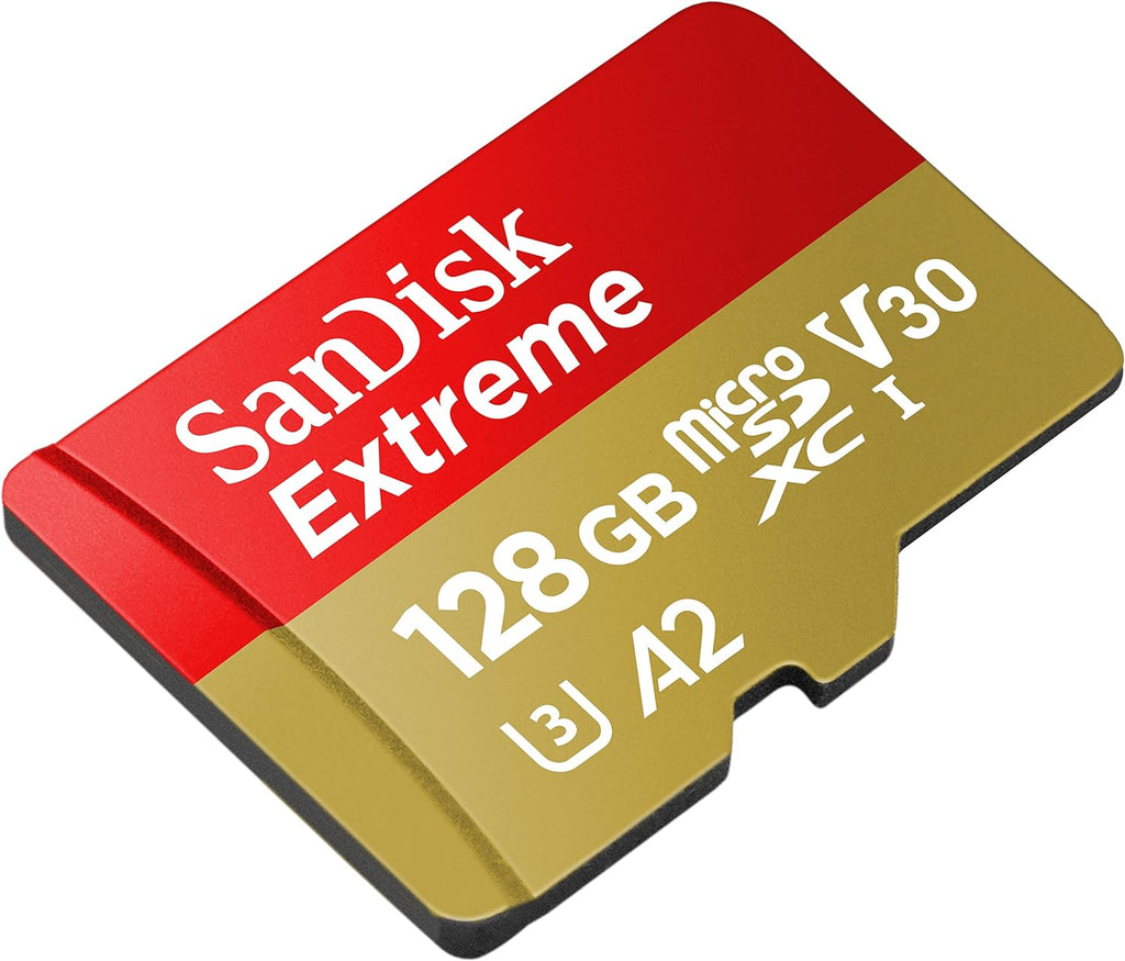 128GB SanDisk Extreme micro SD XC Memory Card V-Class 30 U3 4K Video A2 100MB/s