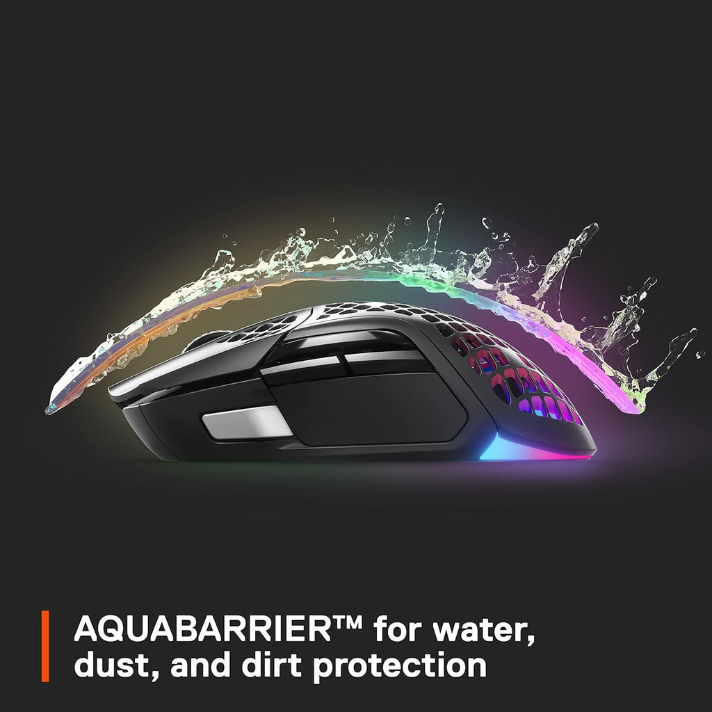 SteelSeries Aerox 5 Wireless - Holey RGB Gaming Mouse Black