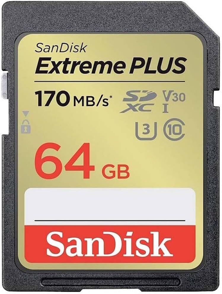 SanDisk Extreme Plus 64 GB SDXC Memory Card, Up to 170 MB/s