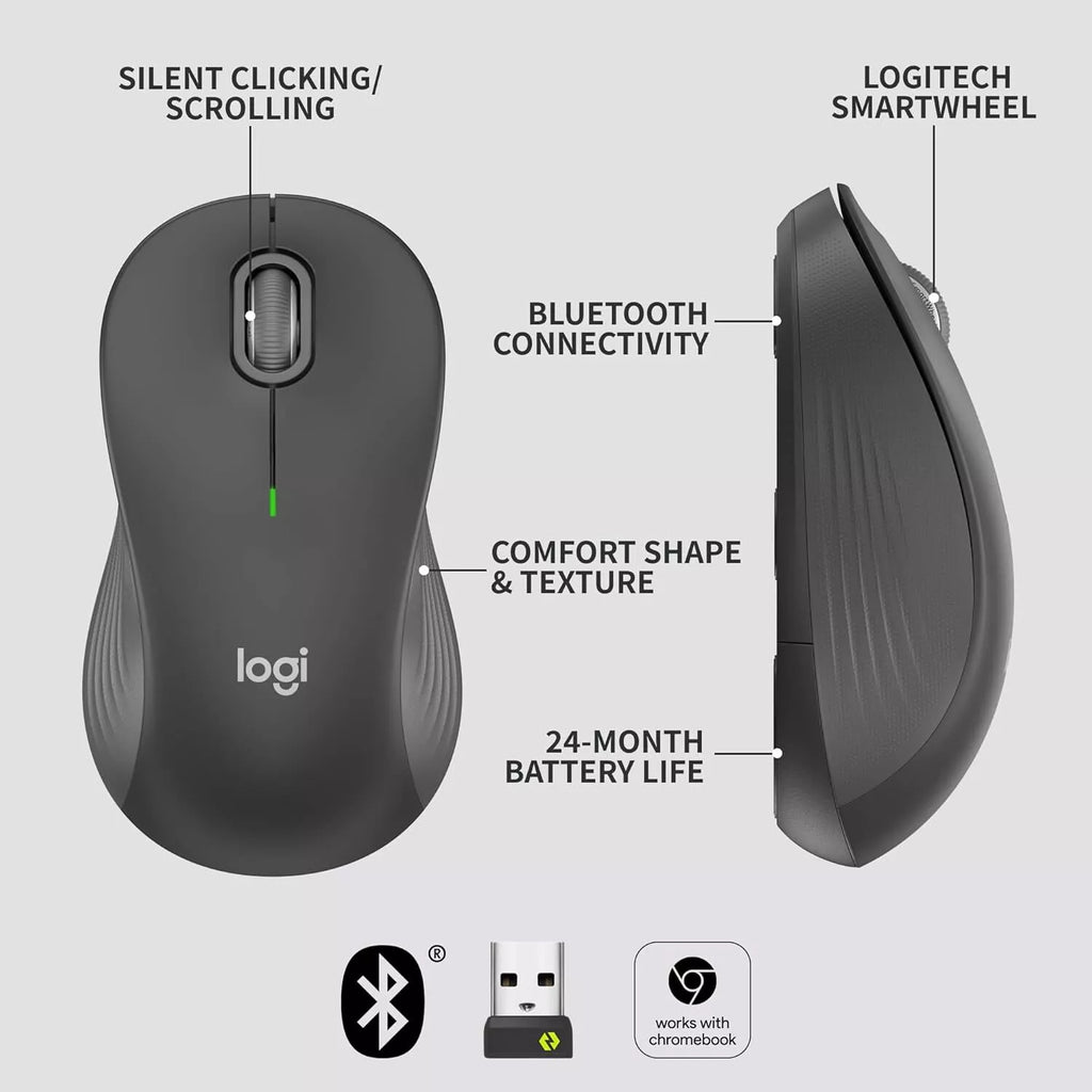 Logitech Signature M550 L Full Size Wireless Mouse - Graphite