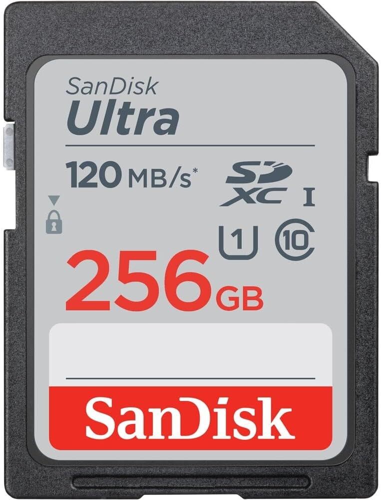 SanDisk 256GB Ultra SDXC card up to 120 MB/s UHS-I Class 10 U1