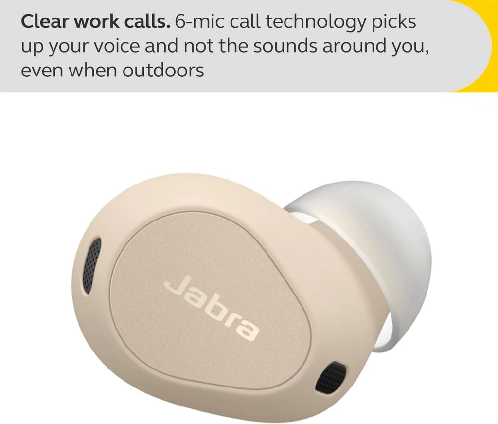 Jabra Elite 10 Wireless In-Ear Bluetooth Earbuds Advanced Active NC  Cream