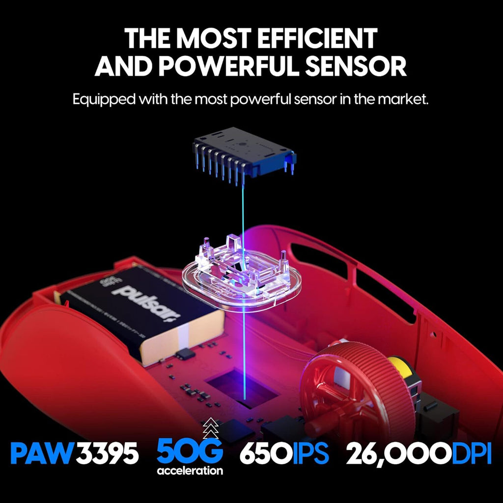 Pulsar X2 Wireless Gaming Mouse Red