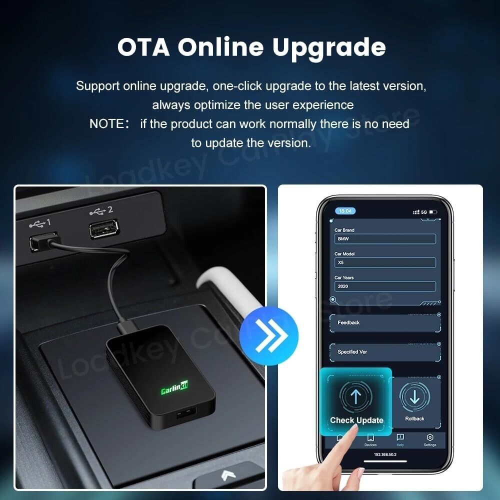 Carlinkit 5.0 (2Air) Wireless Apple Carplay / Android Auto Adapter