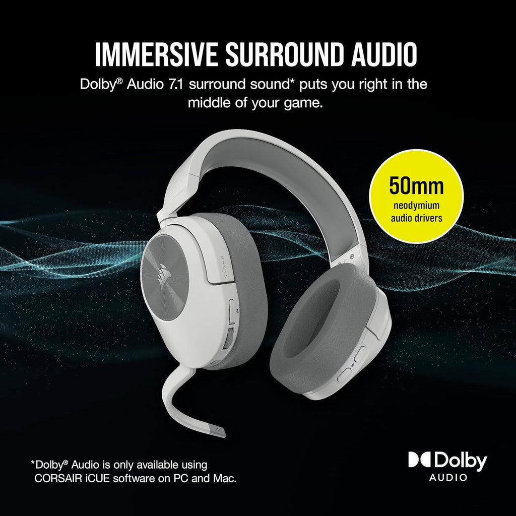 Corsair HS55 WIRELESS Gaming Headset  - White