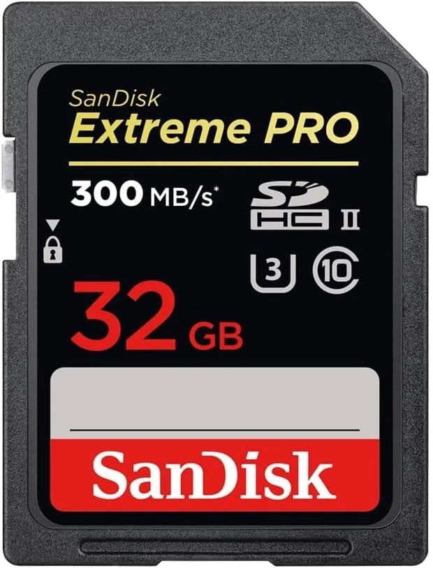 SanDisk 32GB Extreme PRO SDXC card up to 300 MB/s