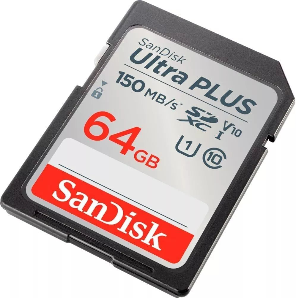 SanDisk Ultra Plus 64GB SDXC Memory Card V10 Class 10 up to 150 Mb/s