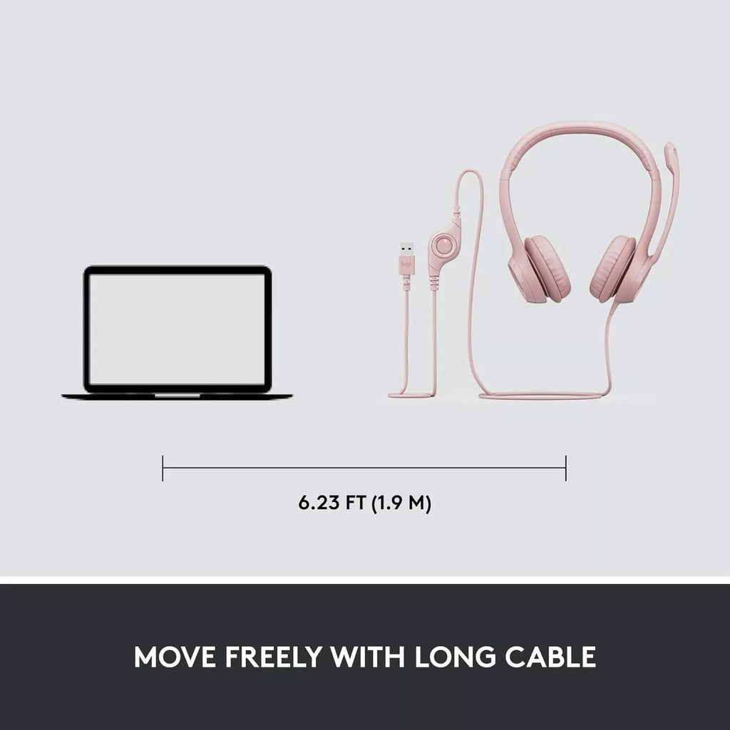Logitech H390 USB Headset - ROSE
