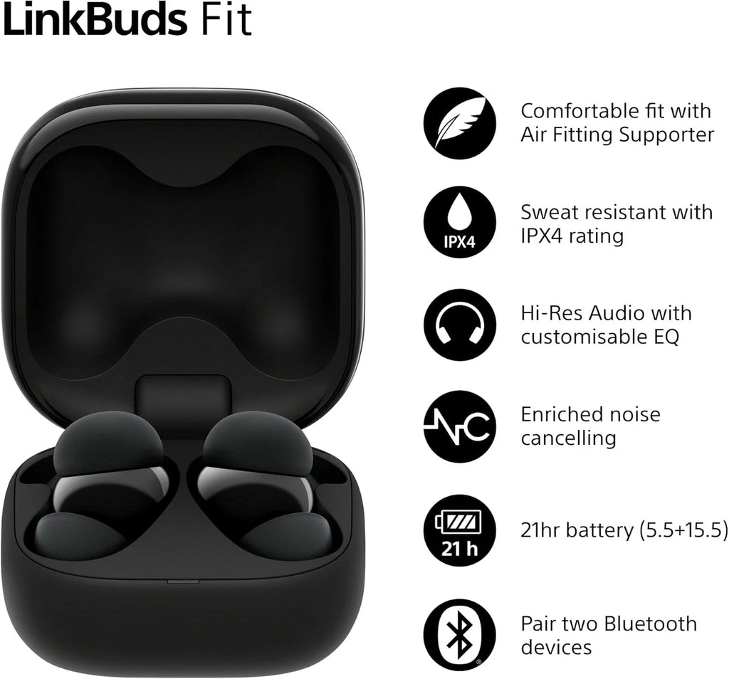 Sony WF-LS910N Wireless Bluetooth LinkBuds Fit Ear Buds Headphones Black