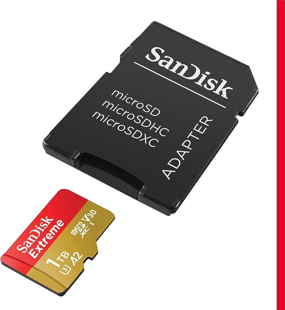 Sandisk Extreme micro 1TB SDXC Memory Card U3 V30 UHS-I A2 with Adapter