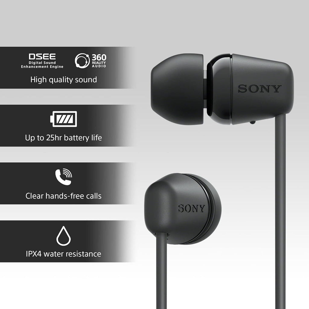 Sony WI-C100 Wireless In-ear Headphones - Black