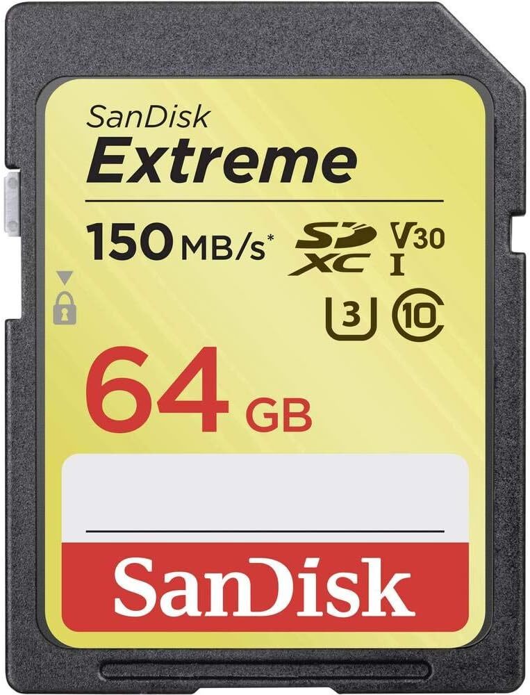 SanDisk Extreme 64 GB SDXC Memory Card, Up to 150 MB/s