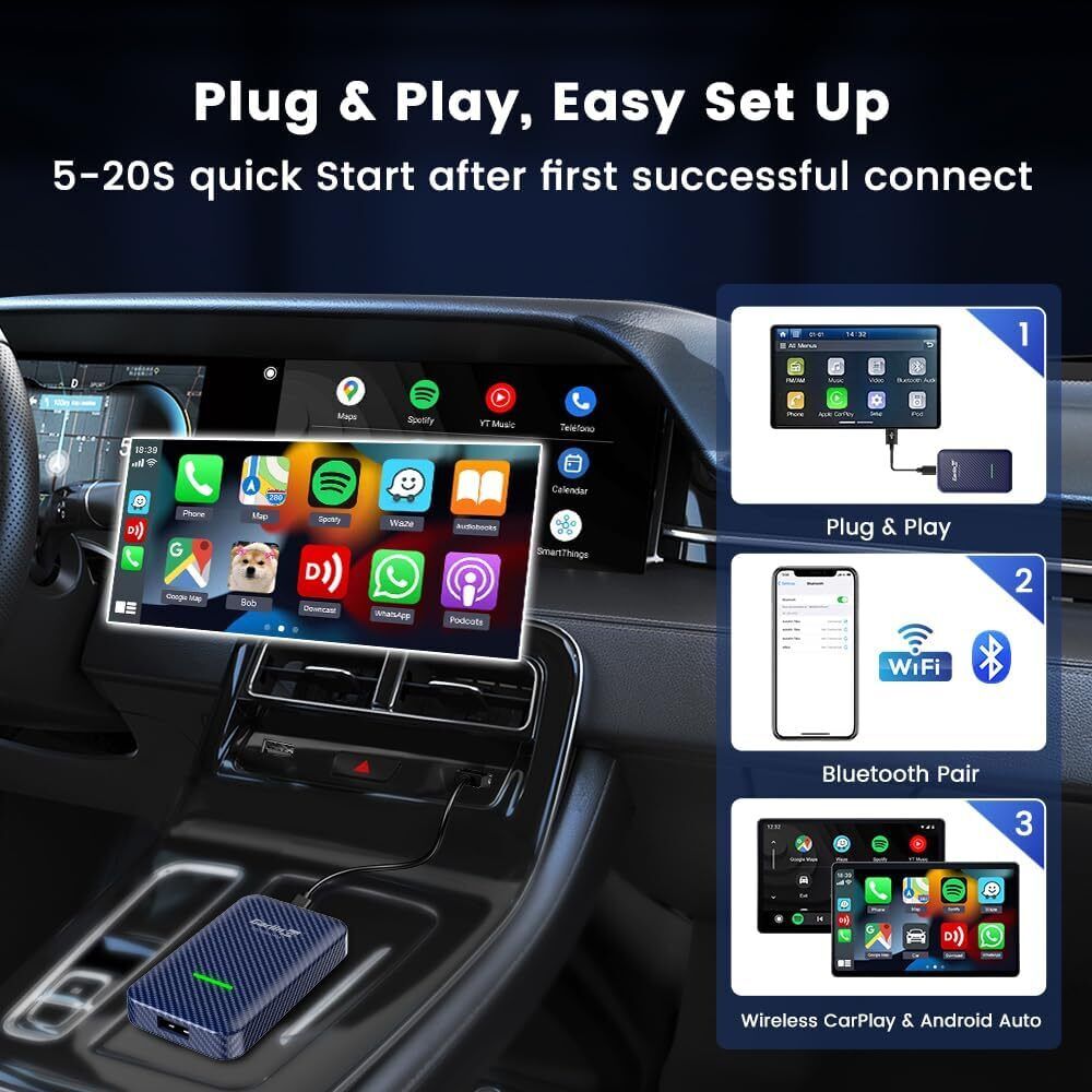 Carlinkit 4.0 Wireless Android Auto & Apple CarPlay Adapter