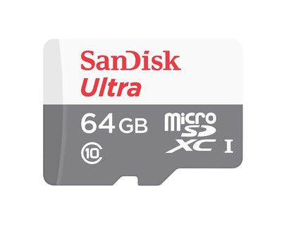 SanDisk Ultra 64 GB microSDXC Class 10 Memory Card up to 48 Mbps - White/Grey