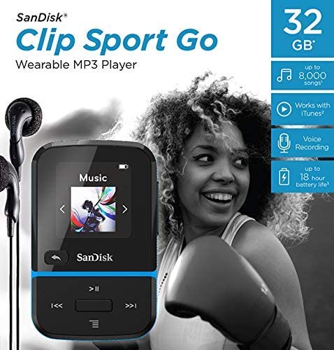 SanDisk Clip Sport GO MP3 Player 32GB - Blue