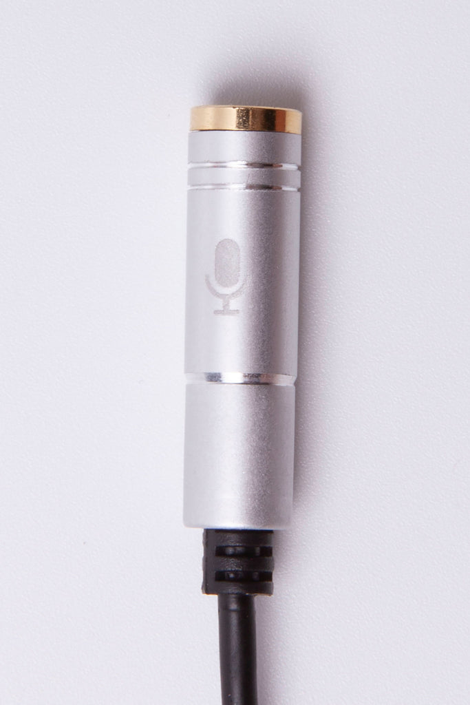 Black Stork 3.5mm Stereo Audio Male to 2 Female Headset Mic Y Splitter Cable Adapter Silver