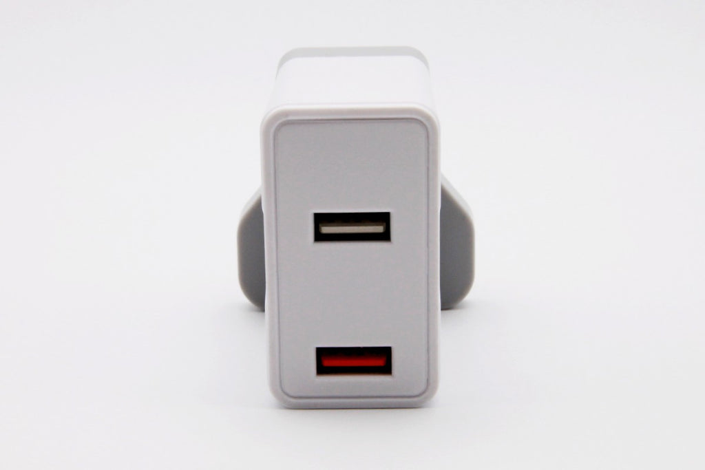Black Stork UK Fast Charger QC 3.0 USB 30W +5V 2.4A Quick Wall Charger White