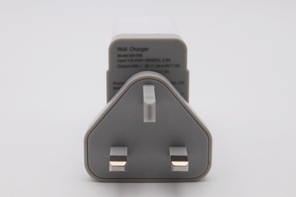 Black Stork UK Fast Charger QC 3.0 USB 30W +5V 2.4A Quick Wall Charger White