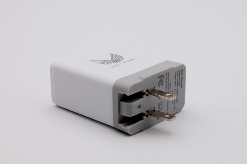Black Stork UK Fast Charger QC 3.0 USB 30W +5V 2.4A Quick Wall Charger White