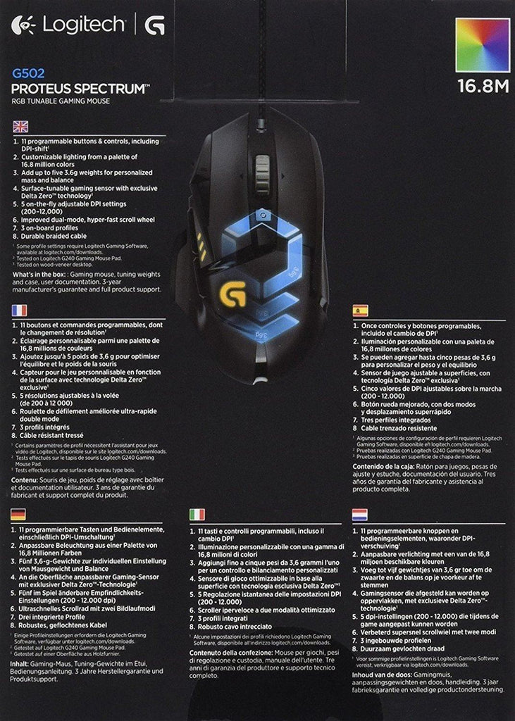 Logitech G502 Proteus Spectrum RGB