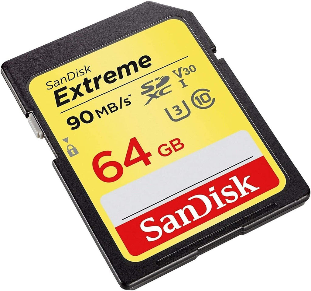 SanDisk Extreme 64GB SDXC Memory Card up to 90 MB/s, Class 10, U3, V30
