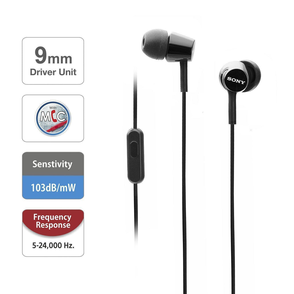 Sony MDR-EX155AP Headphones BLACK