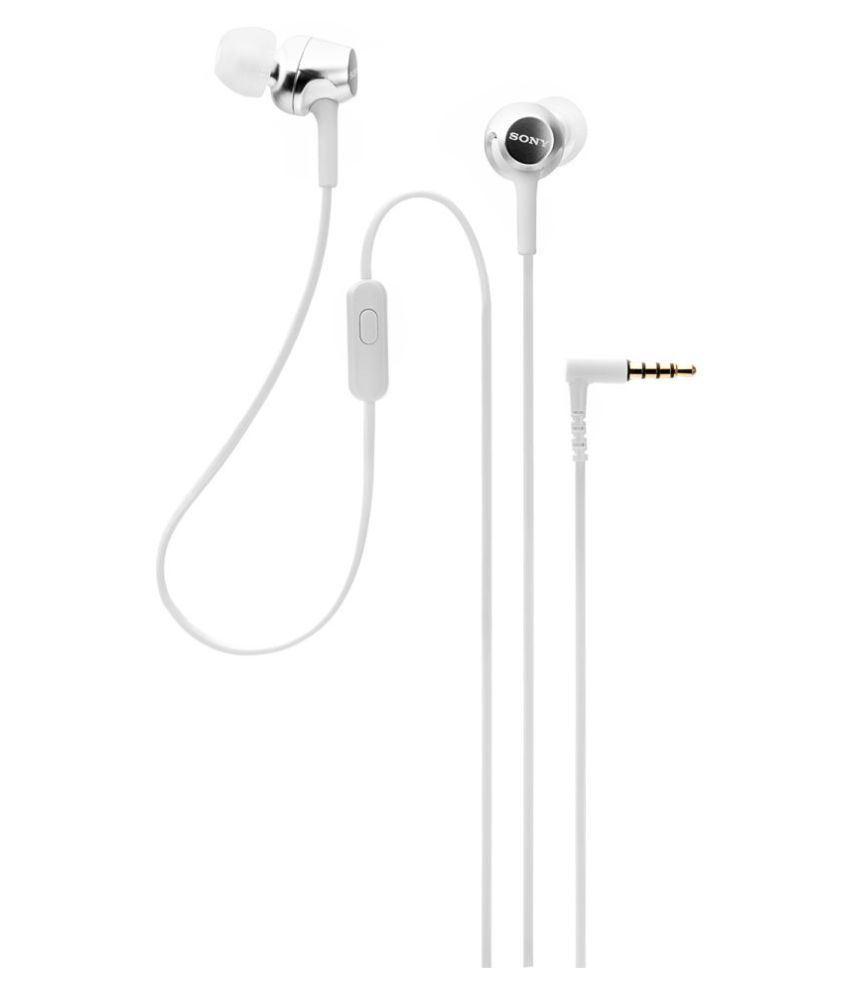 SONY MDR-EX155AP Closed Dynamic In-Ear Headphones In-line Remote Mic White