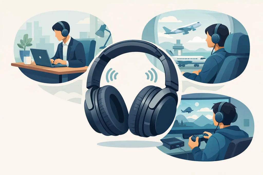 Wireless Headphones for Work, Travel and Gaming