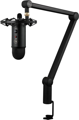 Blue Yeticaster Professional Broadcast Bundle with Yeti USB Microphone, Radius III Shockmount, Compass Boom Arm and Blue VO!CE EPodcasting - Black