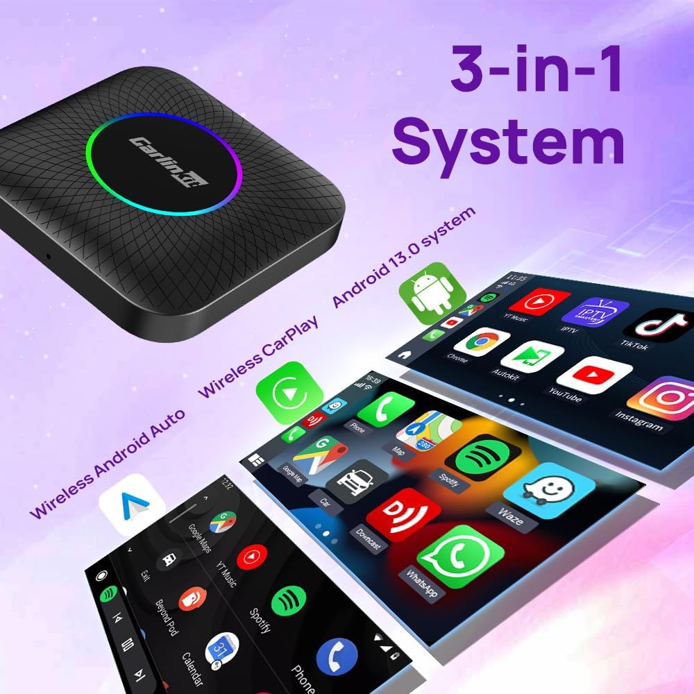 Carlinkit TBOX PLUS Wireless CarPlay AI Box – 8+128GB, Android 13, 4G LTE