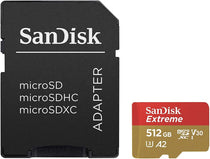 Sandisk Extreme 512GB micro SD XC Memory Card U3 V30 UHS-I A2