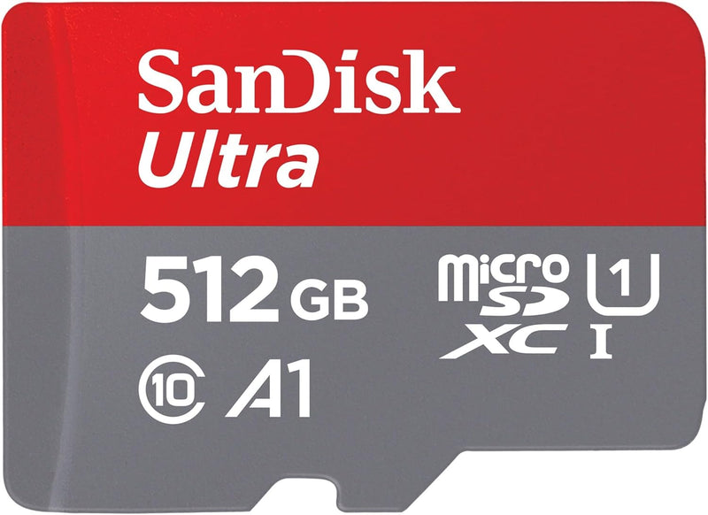 SanDisk 512GB Ultra microSDXC card + SD adapter, Memory card Full HD