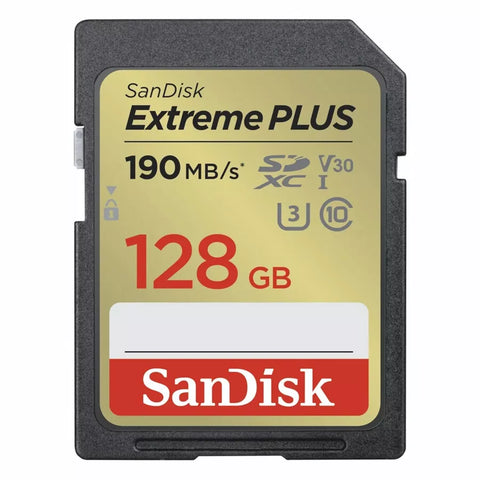 Sandisk Extreme Plus 128GB SDXC Memory Card up to 190MB/s