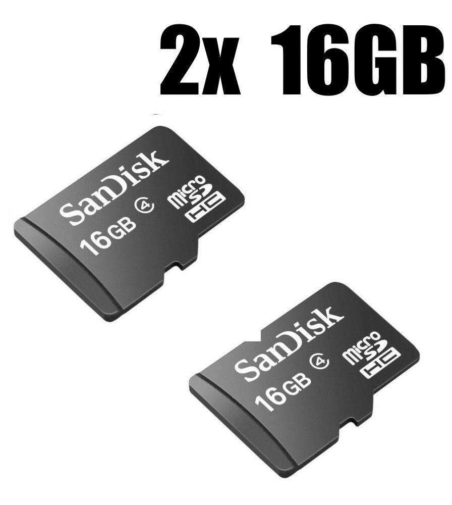 2x 16GB Sandisk Micro SDHC memory card Class 4 Flash SD micro card mobile 32gb