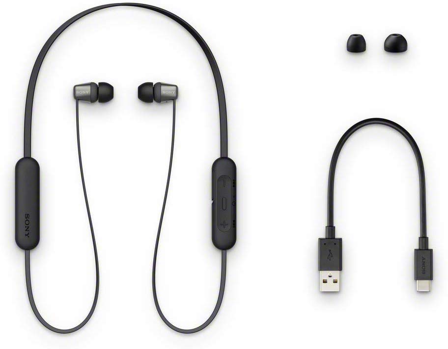 Sony WI-C310 Bluetooth Wireless In-Ear Headphones with Mic/Remote, Black