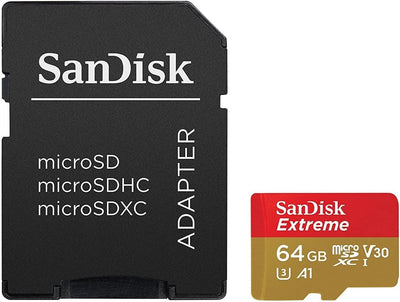 SANDISK Extreme 64GB micro SD XC Memory Card U3 V30 A1