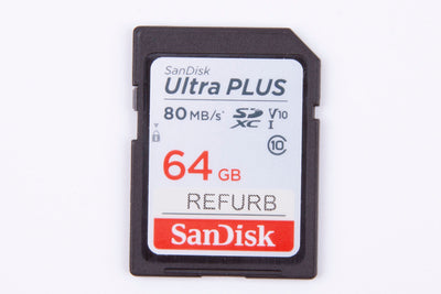 SanDisk Ultra Plus 64GB SDXC 80mb/s SD memory card