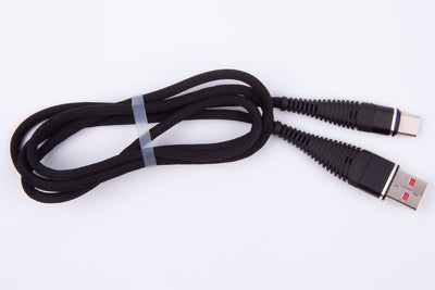 Black Stork Charging Cable Cord USB-C Type-C 3.1 Braided Black