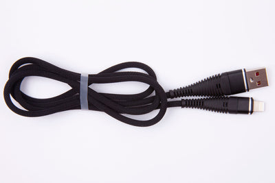 Black Stork Charging cable for APPLE iPad / Iphone Lightening Braided Black