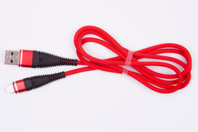 Black Stork Charging cable for APPLE Braided RED