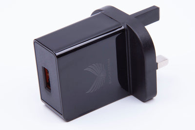 BlackStork UK Fast Charger QC 3.0 USB 18W Quick Wall Charger Black