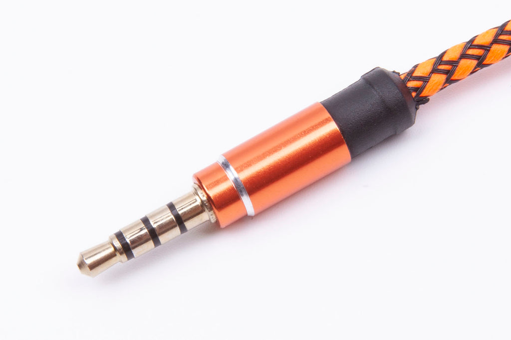 Black Stork Jack 3.5mm Audio Cable Nylon Braid 3.5mm Car AUX Cable 1.5M Orange