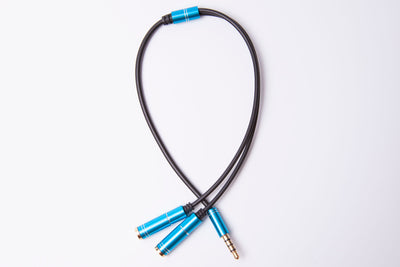 Black Stork 3.5mm Stereo Audio Male to 2 Female Headset Mic Y Splitter Cable Adapter Blue