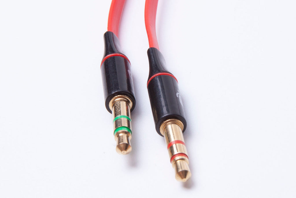Black Stork 3.5 Female to 3.5 male + male audio Jack Headset Mic Y Splitter Cable Red