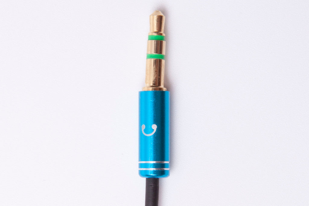 Black Stork 3.5mm Headphone Mic Audio Y Splitter Cable 1 Female to Dual Male Blue